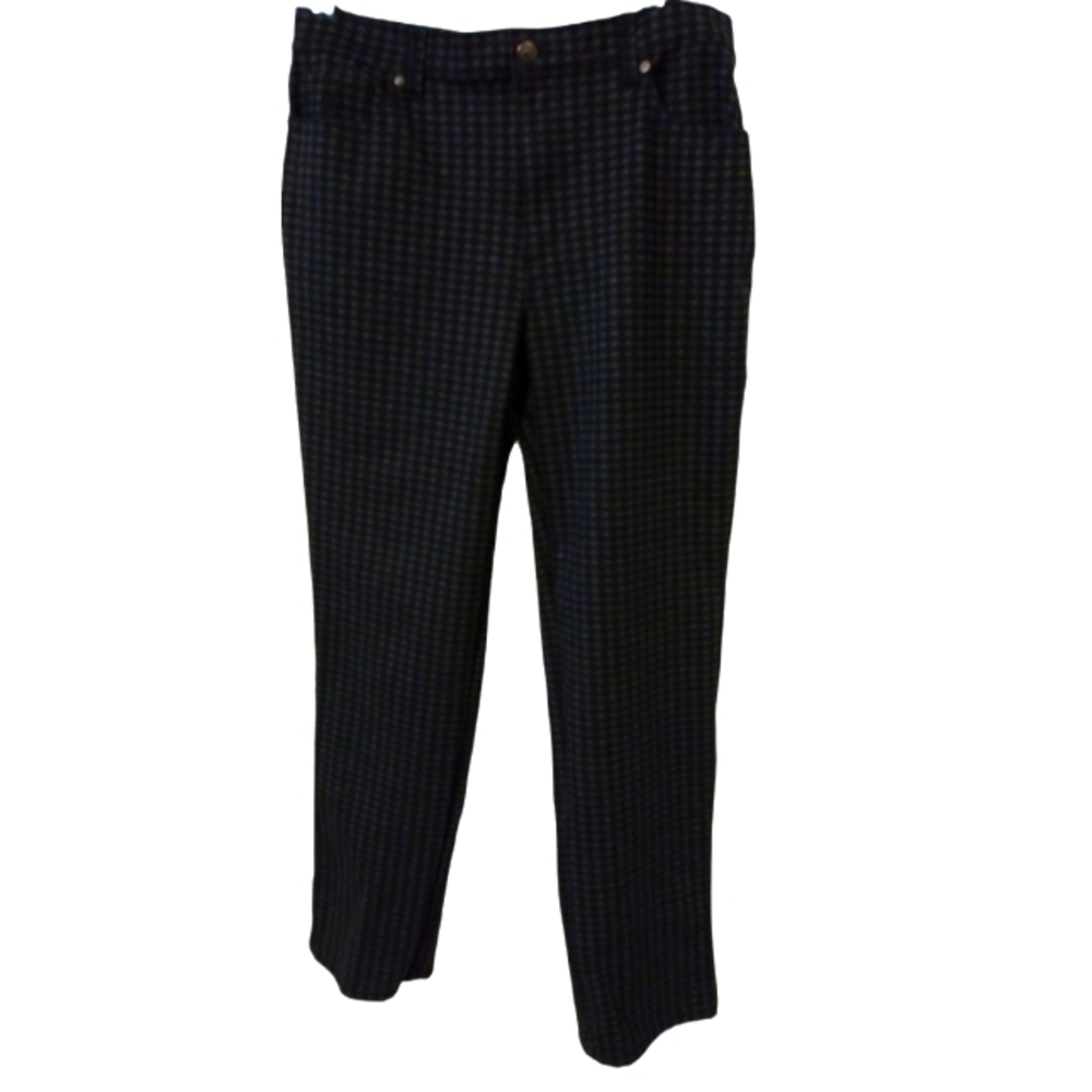 Gloria Vanderbilt Amanda Collection Black-Grey Checkered Stretch Jeans Size 10